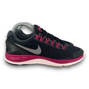 Nike Lunarglide 4 Running Shoes 524978-006 Low Top Black Pink Youth 5.5 Women 7